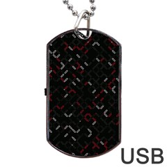 Abstract Dark Pattern Minimal Dog Tag Usb Flash (one Side) by Bedest