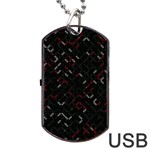 Abstract Dark Pattern Minimal Dog Tag USB Flash (One Side) Front