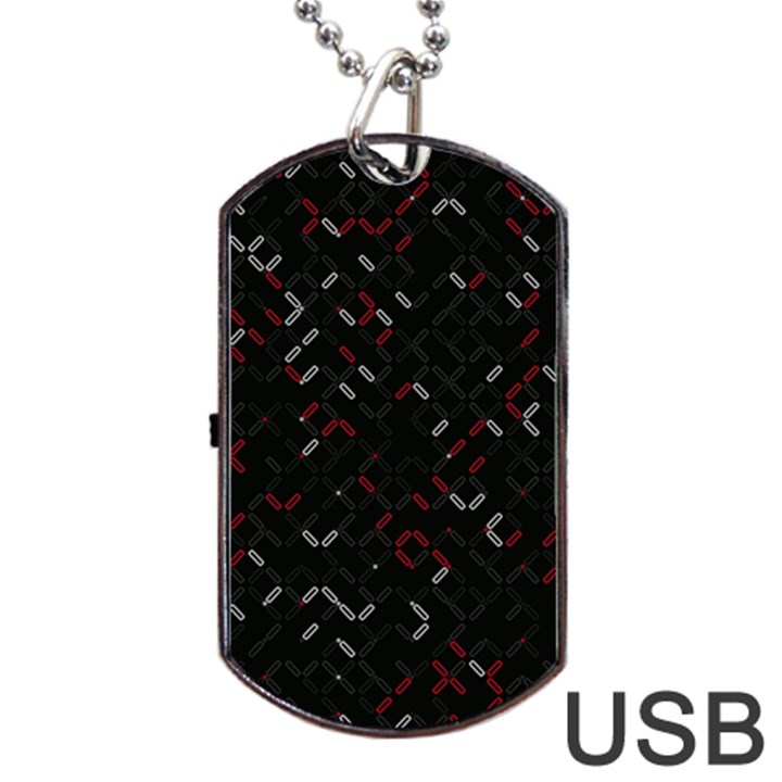 Abstract Dark Pattern Minimal Dog Tag USB Flash (One Side)