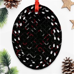 Abstract Dark Pattern Minimal Ornament (oval Filigree)