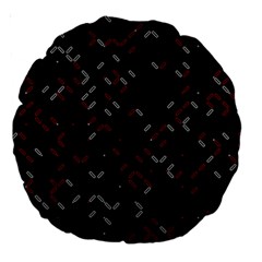 Abstract Dark Pattern Minimal Large 18  Premium Round Cushions