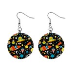 Space Pattern Mini Button Earrings Front