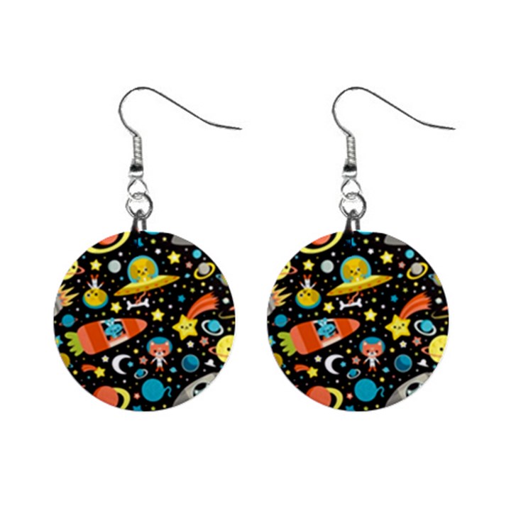 Space Pattern Mini Button Earrings