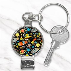 Space Pattern Nail Clippers Key Chain