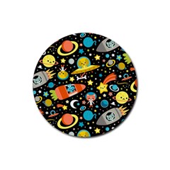 Space Pattern Rubber Round Coaster (4 Pack)