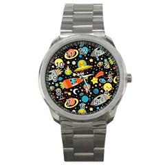 Space Pattern Sport Metal Watch