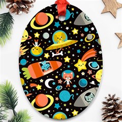 Space Pattern Oval Ornament (two Sides) by Bedest