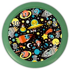 Space Pattern Color Wall Clock