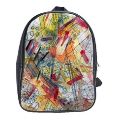 Abstract Background Pattern School Bag (xl) by Bedest