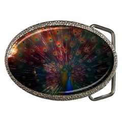 Peacock Feather Bird Belt Buckles by Bedest