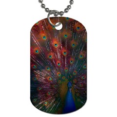 Peacock Feather Bird Dog Tag (one Side) by Bedest