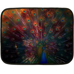 Peacock Feather Bird Two Sides Fleece Blanket (mini) by Bedest