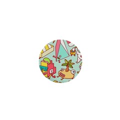 Summer Up Cute Doodle 1  Mini Buttons