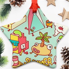 Summer Up Cute Doodle Ornament (star) by Bedest