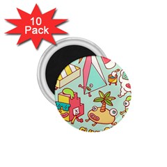 Summer Up Cute Doodle 1 75  Magnets (10 Pack) 