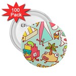 Summer Up Cute Doodle 2.25  Buttons (100 pack)  Front