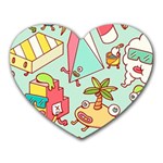 Summer Up Cute Doodle Heart Mousepad Front