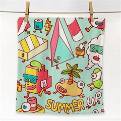 Summer Up Cute Doodle Face Towel by Bedest