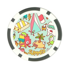 Summer Up Cute Doodle Poker Chip Card Guard (10 Pack) by Bedest