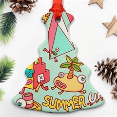 Summer Up Cute Doodle Christmas Tree Ornament (two Sides) by Bedest