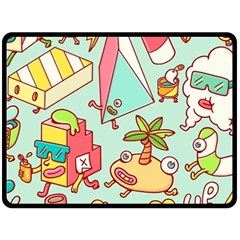 Summer Up Cute Doodle Two Sides Fleece Blanket (large) by Bedest