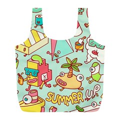 Summer Up Cute Doodle Full Print Recycle Bag (l) by Bedest