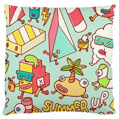 Summer Up Cute Doodle Standard Premium Plush Fleece Cushion Case (one Side) by Bedest