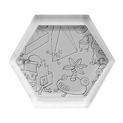 Summer Up Cute Doodle Hexagon Wood Jewelry Box by Bedest