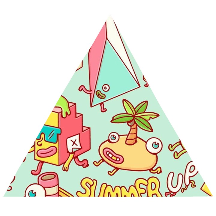 Summer Up Cute Doodle Wooden Puzzle Triangle