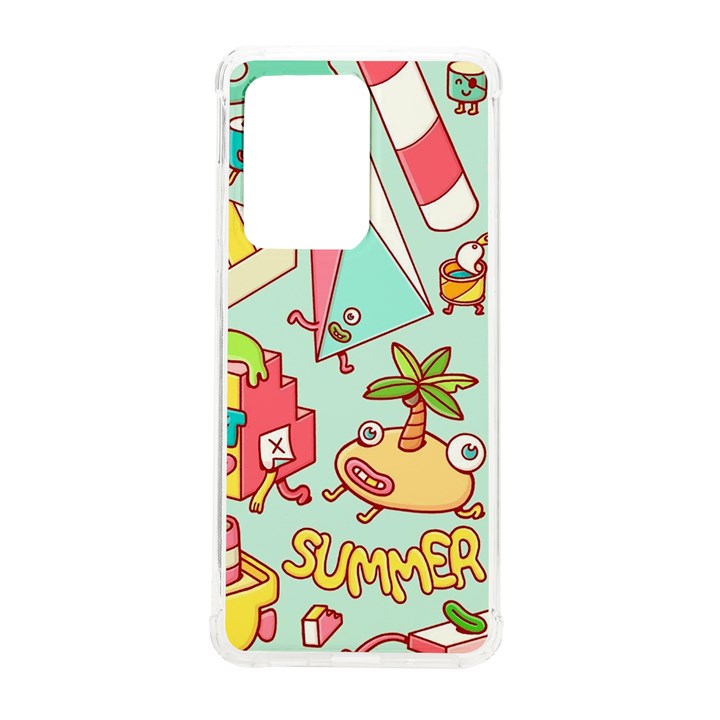 Summer Up Cute Doodle Samsung Galaxy S20 Ultra 6.9 Inch TPU UV Case