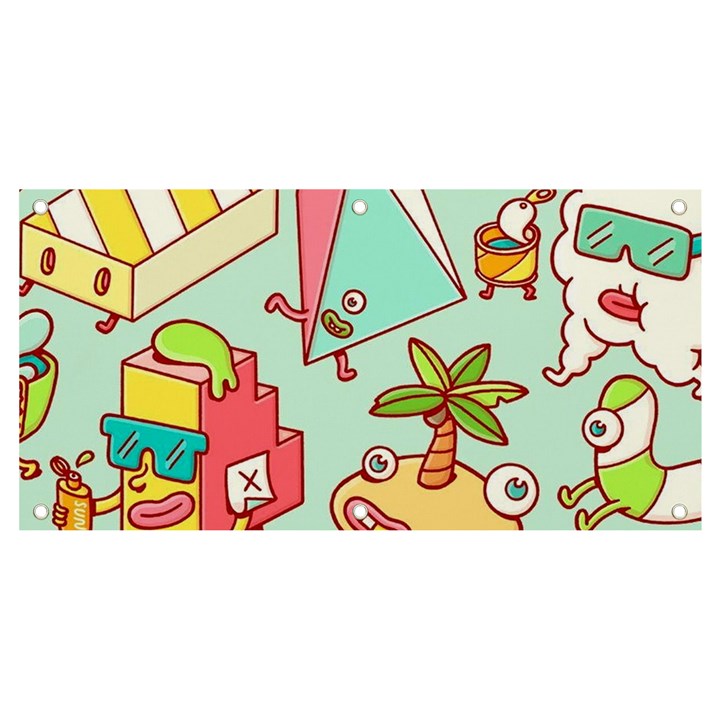 Summer Up Cute Doodle Banner and Sign 4  x 2 