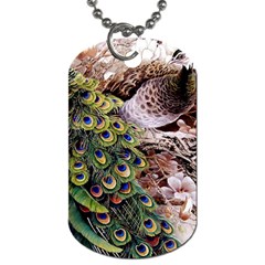 Japanese Painting Flower Peacock Dog Tag (Two Sides)