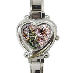 Japanese Painting Flower Peacock Heart Italian Charm Watch by Bedest