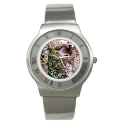 Japanese Painting Flower Peacock Stainless Steel Watch by Bedest