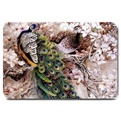 Japanese Painting Flower Peacock Large Doormat by Bedest