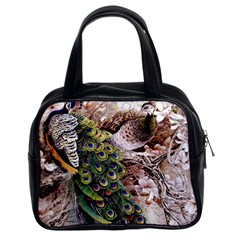 Japanese Painting Flower Peacock Classic Handbag (Two Sides)