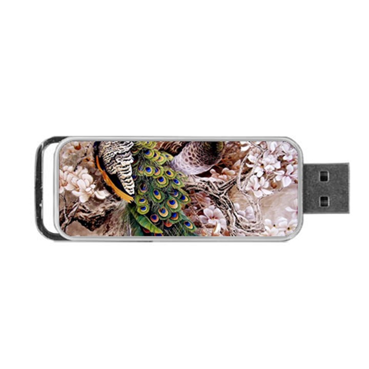 Japanese Painting Flower Peacock Portable USB Flash (Two Sides)