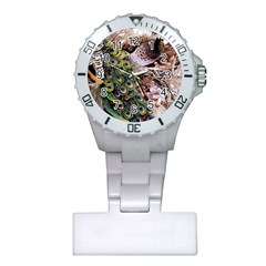 Japanese Painting Flower Peacock Plastic Nurses Watch