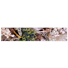 Japanese Painting Flower Peacock Small Premium Plush Fleece Scarf