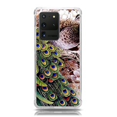 Japanese Painting Flower Peacock Samsung Galaxy S20 Ultra 6.9 Inch TPU UV Case