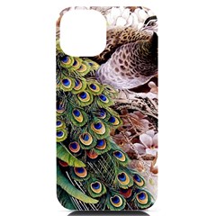 Japanese Painting Flower Peacock iPhone 14 Black UV Print Case