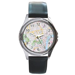 London City Map Round Metal Watch by Bedest