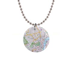 London City Map 1  Button Necklace by Bedest