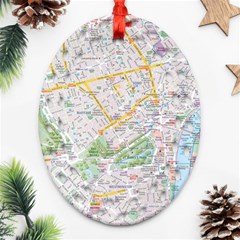 London City Map Oval Filigree Ornament (two Sides) by Bedest