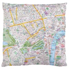 London City Map Large Cushion Case (one Side) by Bedest