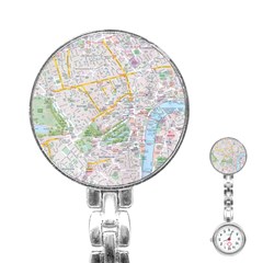 London City Map Stainless Steel Nurses Watch by Bedest