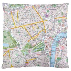 London City Map Standard Premium Plush Fleece Cushion Case (two Sides) by Bedest