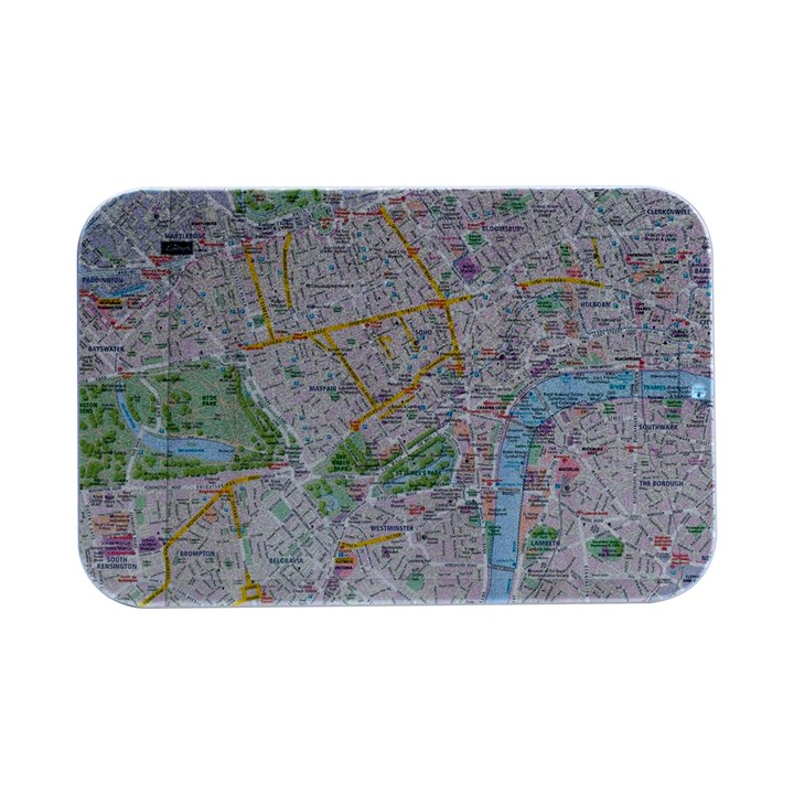 London City Map Open Lid Metal Box (Silver)  