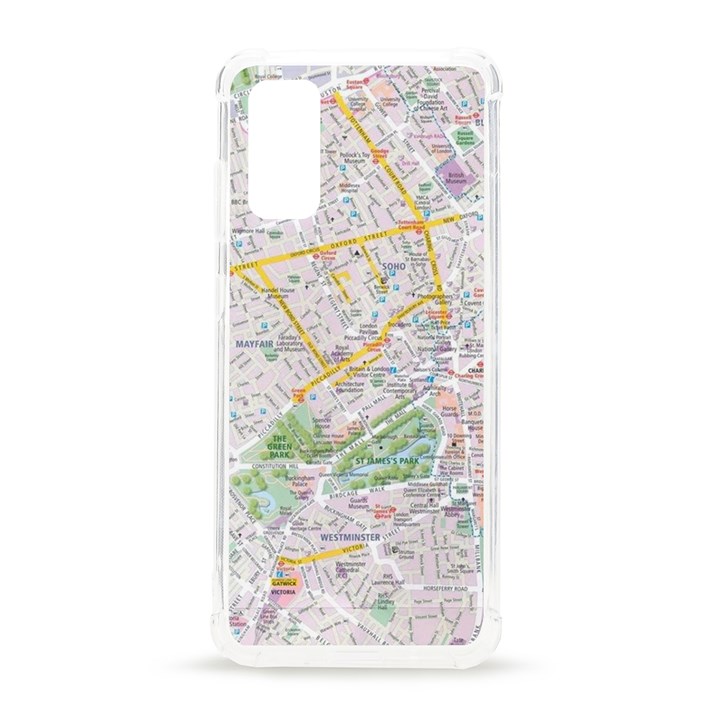 London City Map Samsung Galaxy S20 6.2 Inch TPU UV Case