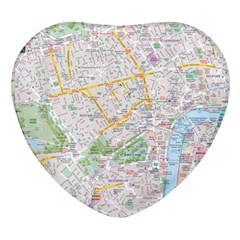 London City Map Heart Glass Fridge Magnet (4 Pack) by Bedest